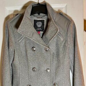 Vince Camuto Grey Double-Breasted Wool Blend Coat Jacket Size XS